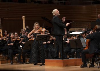 Violinist Anne-Sophie Mutter (violin) and British composer and conductor Thomas Adès, August 30 at the Lucerne festival, Switzerland.